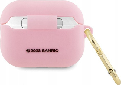 Mbështjellës silikoni Hello Kitty 3D, për AirPods Pro 2, me karabinë, rozë