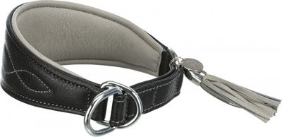 Qafore qeni Trixie Active Comfort për gogës levrier XS/S, lëkurë, gjysmë-shtrënguese, zi gri