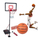 Set basketbolli Dunlop Adjustable 3in1, lartësi 1.65 - 2.05 m, i zi me të kuqe