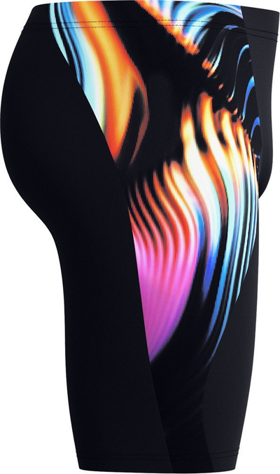 Jammer për burra Speedo Club Training V-Cut, Endurance Plus, print Lava Blur, blu me të kuqe