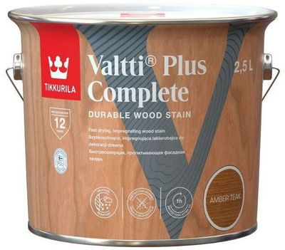 Bejc-lak për dru Tikkurila Valtti Plus Complete, 2.5L, Amber Teak