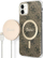 Set aksesorë Guess GUBPN61H4EACSW për iPhone 11, mbrojtëse hardcase 4G Print MagSafe, karikues wireless magnetik, kafe