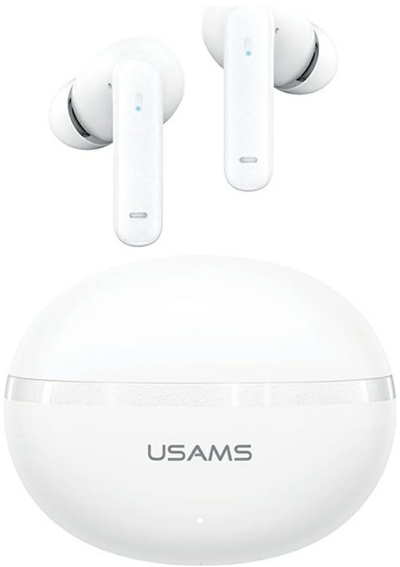 Kufje Bluetooth Usams Echo E02 TWS, ANC ENC, 4 orë, të bardha