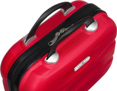 Kofertë kozmetike Peterson Travel Case, plastike ABS, me rrip për valixhe, e kuqe