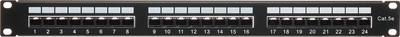 Patch panel Delta PP-24/RJ/C, 24 porta RJ-45, Cat 5e, 1U, i zi