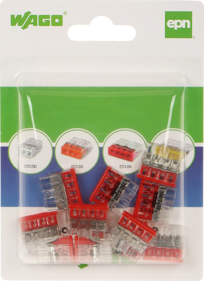 Lidhës elektrik Wago 273, 24A, 450V 0.5-2.5mm², portokalli