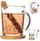 Set filxhani xhami Orion, kullesë çaji, nënfilxhan bambu, 400ml, transparent
