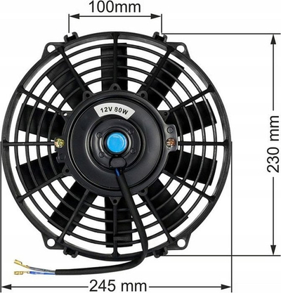 Ventilator TurboWorks Fan 9", 12V, 80W, i zi