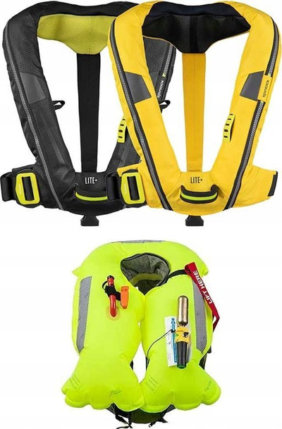 Jelek shpëtimi me ajër Spinlock Deckvest Lite Plus 170N, me parzmore sigurie, i verdhë