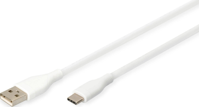 Kabllo Digitus USB-C silikoni, 0.5 m, 60 W, e bardhë