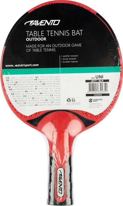 Reketë pingpongu Avento Outdoor, rezistente ndaj motit, dorezë anatomike, e kuqe