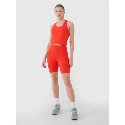 Leggins të shkurtër sportiv 4F, për goca, elastikë, portokalli
