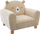 Karrige për kalamoj Bear Armchair With Backrest, me shpinore arushi, bezhë