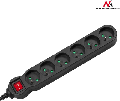 Zgjatues elektrik Maclean Energy MCE225, 6 dalje, kabllo 1.5 m, i zi