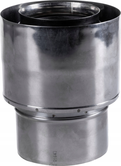 Adapter oxhaku SpiroFlex IM 60/100 në 80/125, çelik, ngjyrë argjendtë