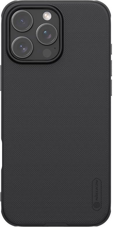 Maskë mbrojtëse Nillkin Super Frosted PRO Magnetic për iPhone 16 Pro, përputhet me MagSafe, e zezë