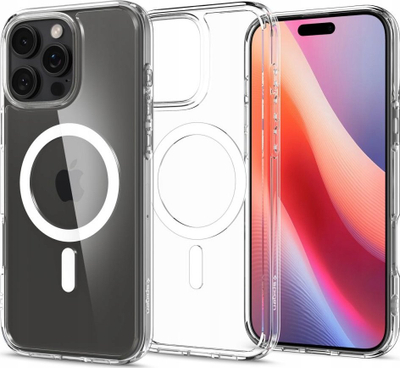 Kuti telefoni Spigen Ultra Hybrid MagSafe për iPhone 16 Pro, transparente, e bardhë