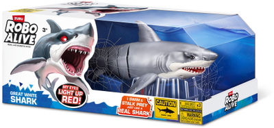 Lodër uji Zuru Robo Alive Great White Shark S1, interaktive, lëvizëse, gri
