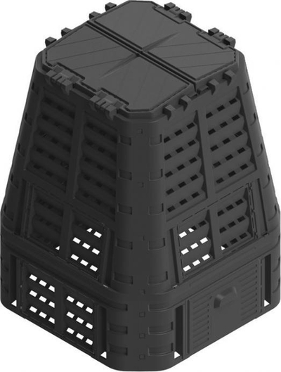 Kompostues kopshti Flo T35624, 740L, plastikë e qëndrueshme, i zi