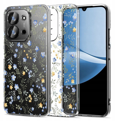 Mbulesë telefoni Tech-Protect FlexAir, Xiaomi Redmi 15C, TPU fleksibël, dizajn Spring Flowers, transparente
