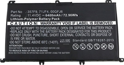 Bateri laptopi CoreParts për Dell, 6400mAh, 11.4V, e zezë