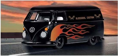 Makina modeli Siku SUPER VW T1 Transporter Custom, shkalla 1:50, dyer të hapshme, shumëngjyrëshe