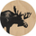 Nënfilxhan Coaster Moose, dru kompensatë, 10 cm, ngjyrë natyrale me print të zi