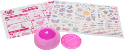 Set tatuazhesh që lahen Girl's Creator Color Tattoos, për kalamaj 3+, me gjo për vënie, rozë