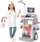 Set lodrash doktori Dentist Medical Cart, 26 pjesë, me drita, rozë