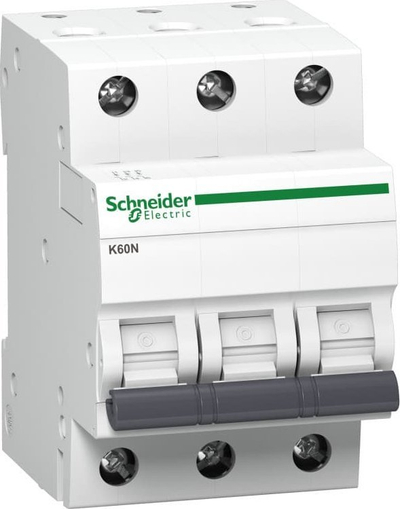 Ndërprerës mbi-rryme Schneider Electric K60N-B63-3, 3P, 63A, i bardhë
