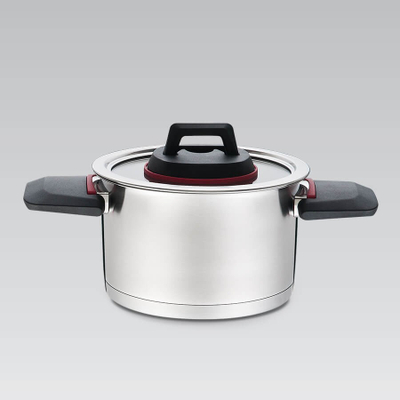 Tenxhere Maestro MR-3530-18, 2.3L, me kapak xhami, me doreza anësore, e zezë