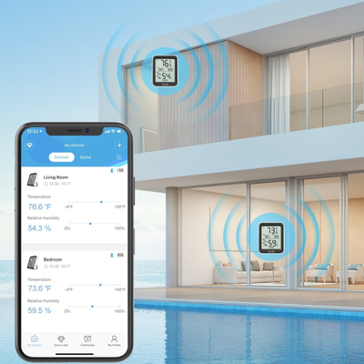 Termometër dhe higrometër Govee H5075, Bluetooth, ekran Celsius, i bardhë