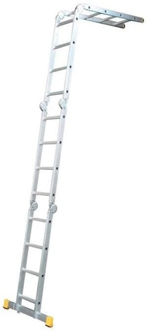 Shkallë shumëfunksionale Forte Tools 4x4, 4 elemente, 123cm, argjend