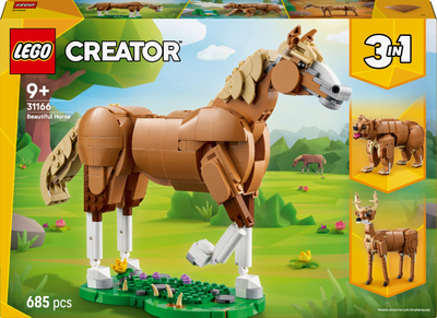 Set LEGO Creator Beautiful Horse 3in1, lodër ndërtimi kreativo, shumëngjyrësh