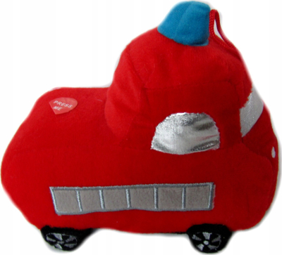 Плишана играчка автомобил Маскота Автомобил, 19cm, со звук, црвена
