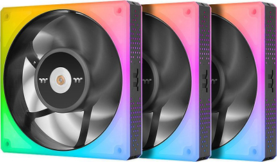 Ventilatorë PC Thermaltake ToughFan 12 RGB, set me 3 copë 120mm me hab, të bardhë