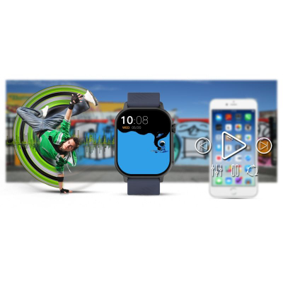 Ora inteligjente Gravity GT15-4, 2.04", me Bluetooth për thirrje, me rrip silikoni blu