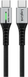 Kabllo USB C LogiLink C/M në C/M, 0.5m, 100W, najlon, e zezë