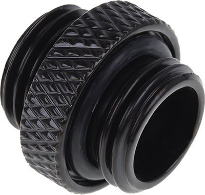 Përshtatës uji për PC Alphacool Eiszapfen Double Nipple, filetë G1/4 në G1/4, i zi