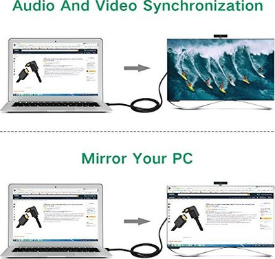 Kabllo HDMI UGREEN, 1m, 4K, me kënd 90°, e zezë