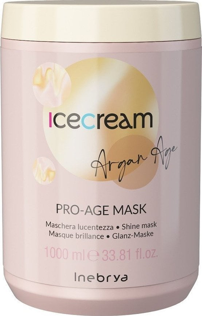 Maskë flokësh Inebrya Ice Cream Argan Age Pro Age, me vaj argani, 1000ml