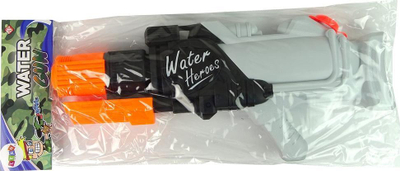 Pistoletë uji Leantoys Water Heroes, 1850 ml, pompim manual, gri e zezë