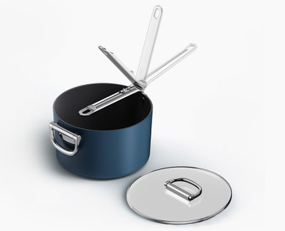 Tigan me kapak Joseph Joseph Space, 5.4qt, blu e errët