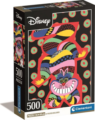 Puzzle Clementoni Disney Alice në Botën e Çudirave, Maci Cheshire, 500 copa, 49x36 cm, shumëngjyrësh