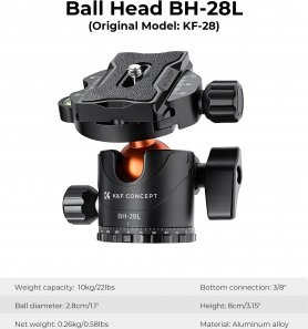Tripod alumini K&amp;F Concept 90, 2.3m, kolonë horizontale, monopod i kthyeshëm