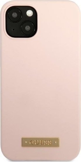 Mbulesë telefoni Guess GUHMP13MSBPLP për iPhone 13 6.1", silikoni, MagSafe, rozë