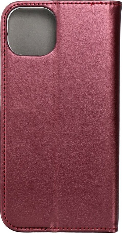 Këllëf magnetik Smart Magneto për iPhone 15 Plus, me mbajtëse, burgundy