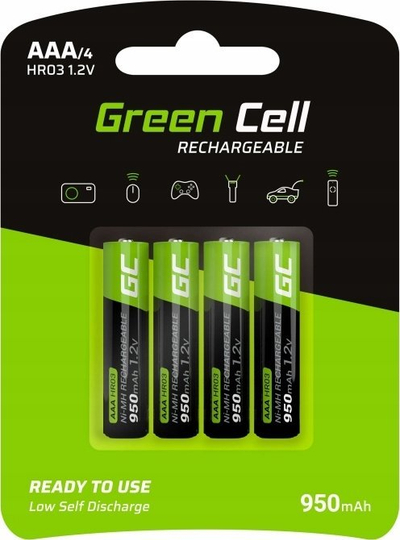 Bateri që i karikon prap Green Cell AAA R3, 950mAh, set me 16 copë