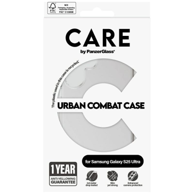 Mbrojtëse telefoni PanzerGlass Urban Combat, për Samsung Galaxy S25 Ultra, mban mirë nga rëniet, transparente
