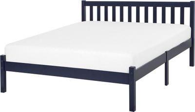 Shtrat dopio Beliani Florac, 140 x 200 cm, dru pishe, blu navy